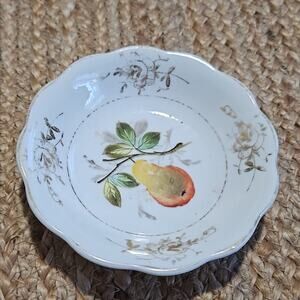 Vintage Peach and Pear print Hand painted China Saucer dish